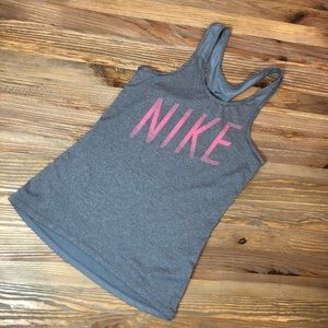 Nike Dri-Fit Racerback Tank Top in Gray and Pink